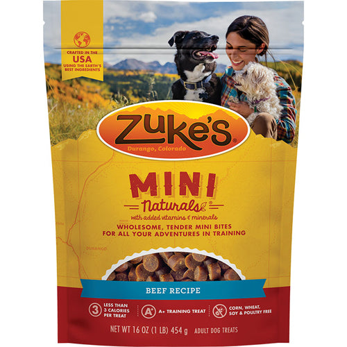 Zukes Dog Mini Natural Beef 1lb Bag