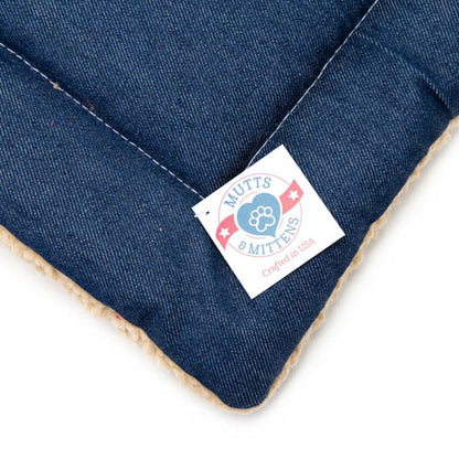 Mutts and Mittens Blue Denim Fabric Flat Bed