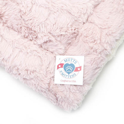 Mutts and Mittens Premium Flat Bed - Blush Pink Fur