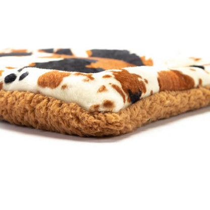 Mutts and Mittens Premium Flat Bed - Tan Cow Print Fur