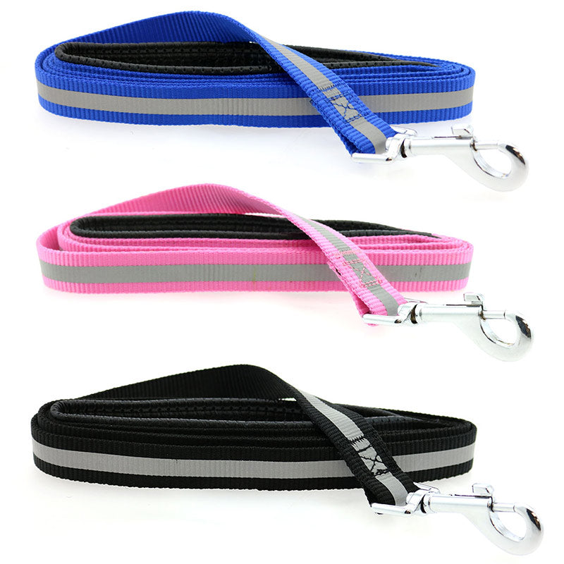 Reflective Nylon Leash with Soft Grip Handle