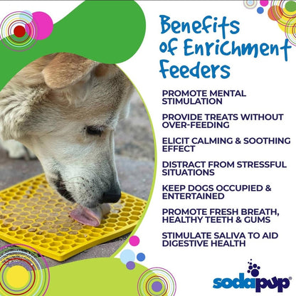 Sodapup Honeycomb Design Emat Enrichment Licking Mat - Yellow