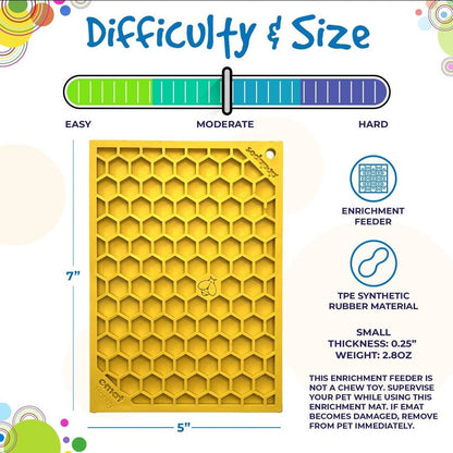 Sodapup Honeycomb Design Emat Enrichment Licking Mat - Yellow