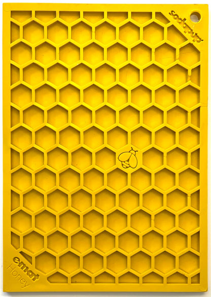 Sodapup Honeycomb Design Emat Enrichment Licking Mat - Yellow